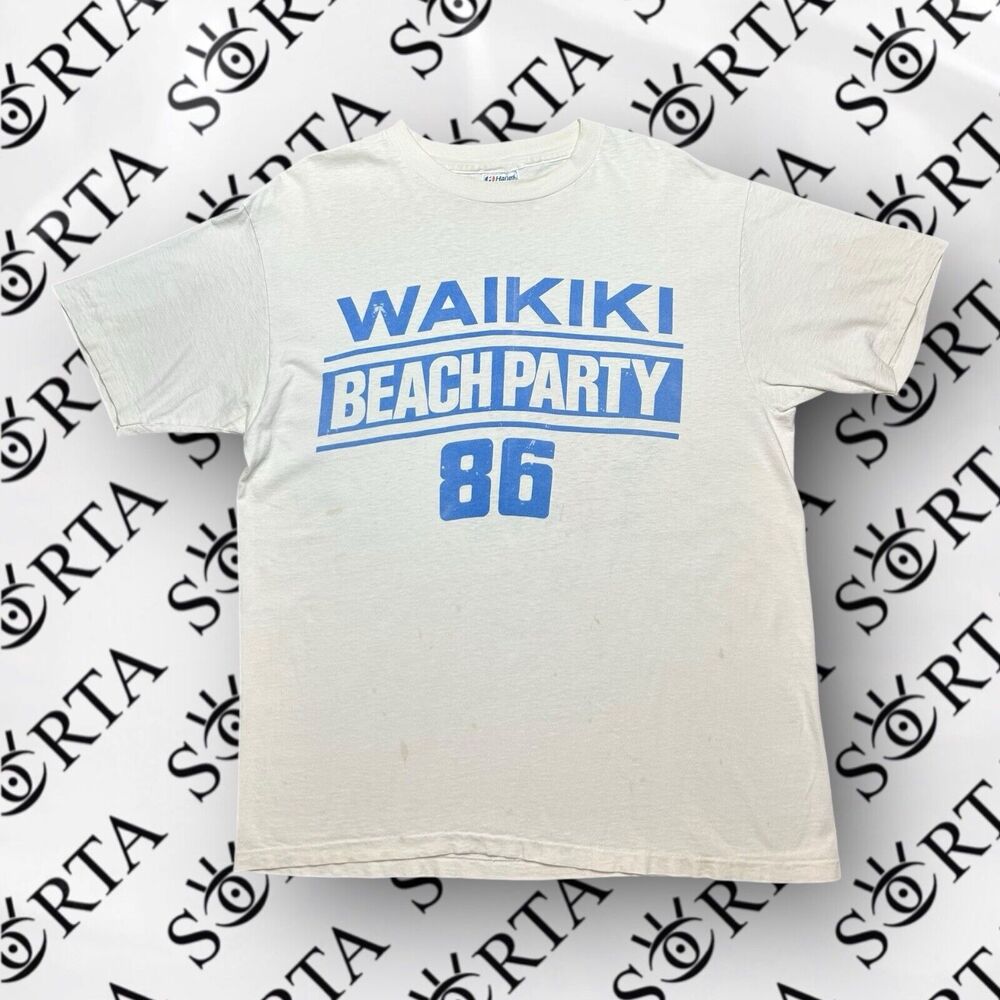 VTG 80s Waikiki Beach Party Hawaii Moose McGilly Cuddys Pub & Cafe Shirt Size XL